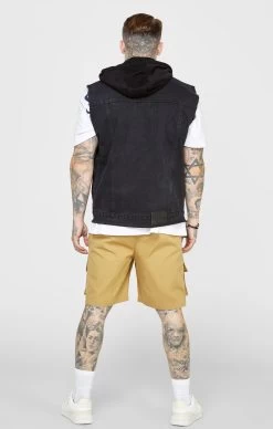 SikSilk Black Hooded Gilet -Style Zone Shop SS 23329 5C