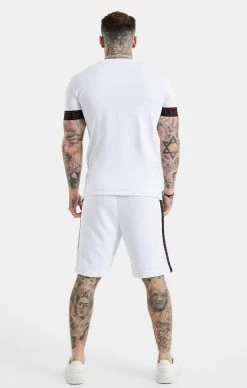 SikSilk Tape Tee - White, Black & Red -Style Zone Shop SS 23389 5