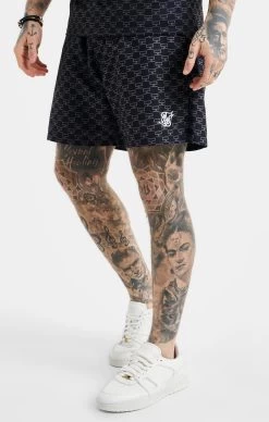 SikSilk Monogram Swim Short - Black