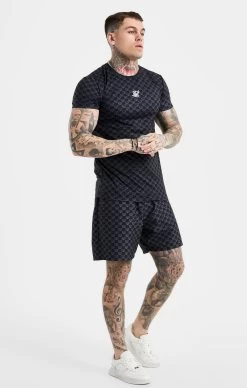 SikSilk Monogram Swim Short - Black -Style Zone Shop SS 23394 3