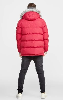 SikSilk Red Arctic Parka -Style Zone Shop SS 23472 5