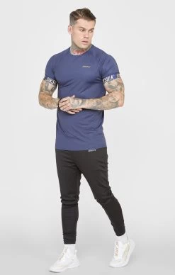 SikSilk Navy Sports T-Shirt -Style Zone Shop SS 23491 3