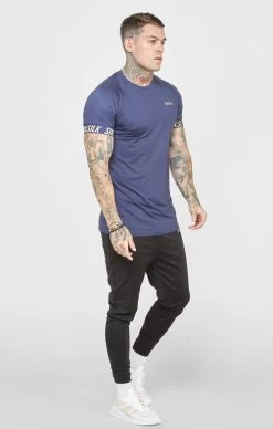 SikSilk Navy Sports T-Shirt -Style Zone Shop SS 23491 4