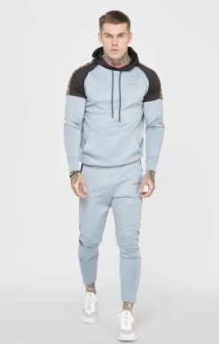 SikSilk Grey Sports Panelled Overhead Hoodie -Style Zone Shop SS 23495 3