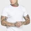 SikSilk White Rib Knit T-Shirt -Style Zone Shop SS 23685 1C