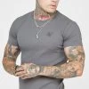 SikSilk Grey Rib Knit T-Shirt -Style Zone Shop SS 23686 1C