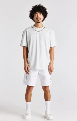 SikSilk Snow Marl Oversized Chain T-Shirt -Style Zone Shop SS 23694 3