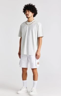 SikSilk Snow Marl Oversized Chain T-Shirt -Style Zone Shop SS 23694 4
