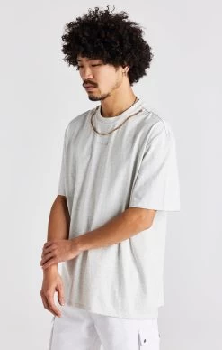 SikSilk Snow Marl Oversized Chain T-Shirt -Style Zone Shop SS 23694 7