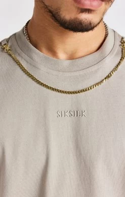 SikSilk Beige Oversized Chain T-Shirt -Style Zone Shop SS 23696 2 3d7dd683 e336 4d3e 90c3 e038bd8f804b