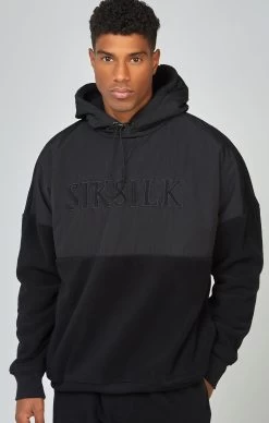SikSilk Black Polar Fleece Cut & Sew Overhead Hoodie