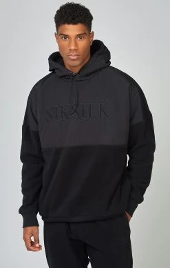 SikSilk Black Polar Fleece Cut & Sew Overhead Hoodie -Style Zone Shop SS 23724 4