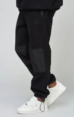 SikSilk Ecru Polar Fleece Panelled Cuffed Jogger