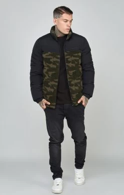 SikSilk Black Sherpa Bubble Jacket -Style Zone Shop SS 23742 4