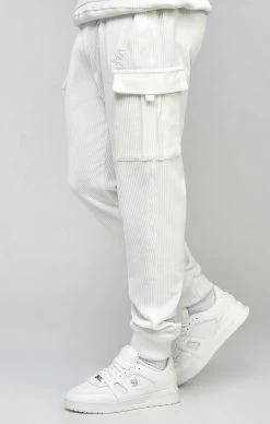 SikSilk Ecru Corduroy Cargo Joggers