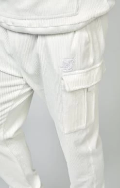 SikSilk Ecru Corduroy Cargo Joggers -Style Zone Shop SS 23756 6