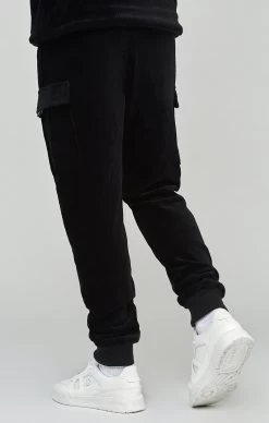 SikSilk Black Corduroy Cargo Joggers -Style Zone Shop SS 23757 4