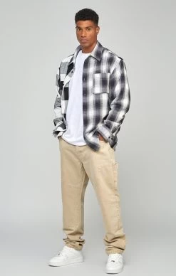 SikSilk Ecru Straight Fit Carpenter Denim -Style Zone Shop SS 23764 3