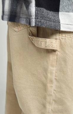 SikSilk Ecru Straight Fit Carpenter Denim -Style Zone Shop SS 23764 6