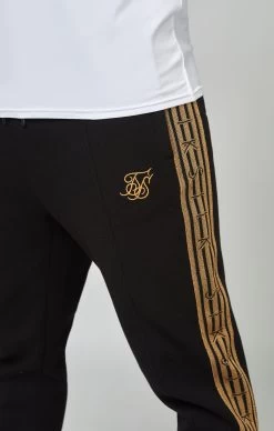 SikSilk Black, Gold Knitted Tape Track Pant -Style Zone Shop SS 23770 6