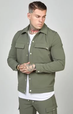 SikSilk Khaki Utility Overshirt -Style Zone Shop SS 23808 4