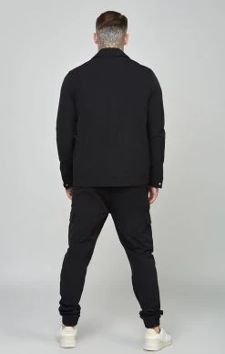SikSilk Black Utility Overshirt -Style Zone Shop SS 23809 5