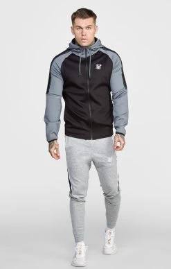 SikSilk Grey Taped Zip Thru Track Top -Style Zone Shop SS 23840 3