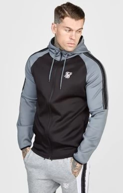 SikSilk Grey Taped Zip Thru Track Top -Style Zone Shop SS 23840 7