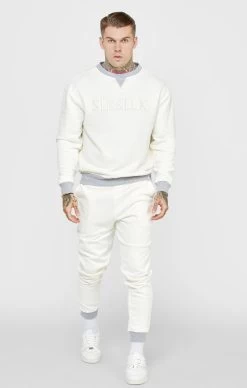 SikSilk Ecru Contrast Oversized Sweater -Style Zone Shop SS 24065 3C