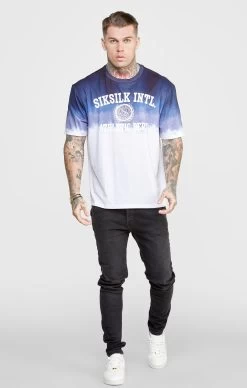 SikSilk Navy Graphic Fade T-Shirt -Style Zone Shop SS 24076 3