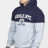 SikSilk Navy Cut And Sew Oversized Hoodie