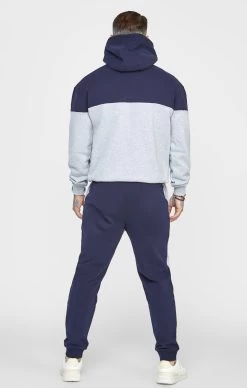 SikSilk Navy Cut And Sew Oversized Hoodie -Style Zone Shop SS 24077 5