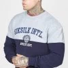 SikSilk Navy Cut And Sew Oversized Sweat -Style Zone Shop SS 24079 1