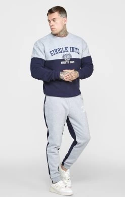 SikSilk Navy Cut And Sew Oversized Sweat -Style Zone Shop SS 24079 3