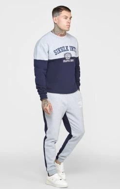 SikSilk Navy Cut And Sew Oversized Sweat -Style Zone Shop SS 24079 4