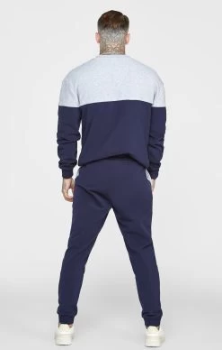 SikSilk Navy Cut And Sew Oversized Sweat -Style Zone Shop SS 24079 5