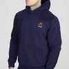 SikSilk Navy Cut And Sew Reverse Oversized Hoodie -Style Zone Shop SS 24089 1