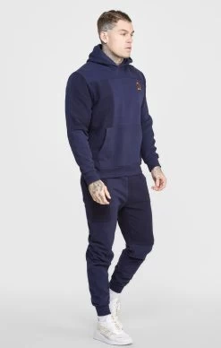 SikSilk Navy Cut And Sew Reverse Oversized Hoodie -Style Zone Shop SS 24089 4 0031ac54 d3c8 4f50 ba1e 0a4a93f068bb
