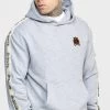 SikSilk Grey Oversized Hoody W Gothic Taping