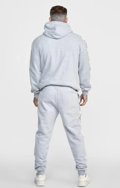 SikSilk Grey Oversized Hoody W Gothic Taping -Style Zone Shop SS 24397 5