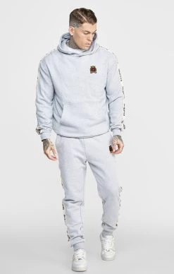 SikSilk Grey Oversized Hoody W Gothic Taping -Style Zone Shop SS 24397 7