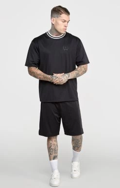 SikSilk Black Mesh Loose Fit Short -Style Zone Shop SS 24405 3