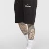SikSilk Black Script Embroidery Short -Style Zone Shop SS 24458 1