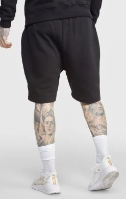 SikSilk Black Script Embroidery Short -Style Zone Shop SS 24458 4
