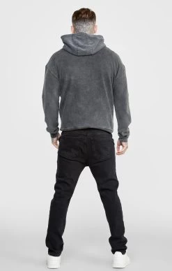 SikSilk Black Graphic Slim Cropped Hoodie -Style Zone Shop SS 24480 5