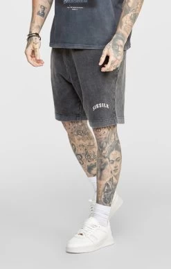 SikSilk Black Graphic Relaxed Shorts