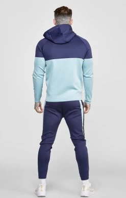 SikSilk Navy Zip Through Hoodie And Jogger Tracksuit Set -Style Zone Shop SS 24504 5