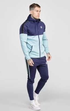 SikSilk Navy Zip Through Hoodie And Jogger Tracksuit Set -Style Zone Shop SS 24504 6