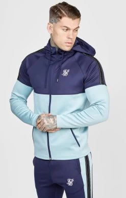 SikSilk Navy Zip Through Hoodie And Jogger Tracksuit Set -Style Zone Shop SS 24504 7