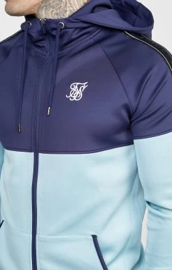 SikSilk Navy Zip Through Hoodie And Jogger Tracksuit Set -Style Zone Shop SS 24504 8